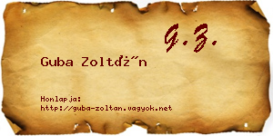 Guba Zoltán névjegykártya